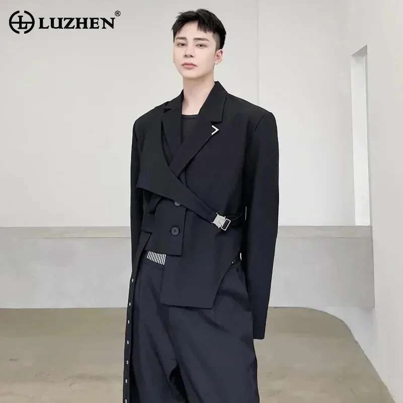 LUZHEN Original Asymmetric Spl - Street Fashion Men 2025 ulasan dan harga