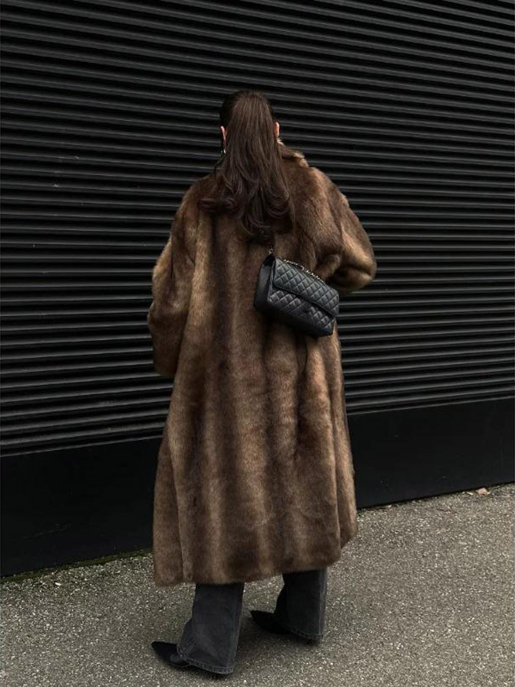 Solid  Women Faux Fur Long Coa - Street Fashion Men 2025 ulasan dan harga